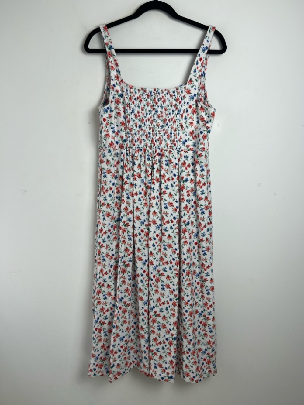 Old Navy Large Fit & Flare Linen Blend Midi Dress In Americana Floral Print - Picture 8 of 12